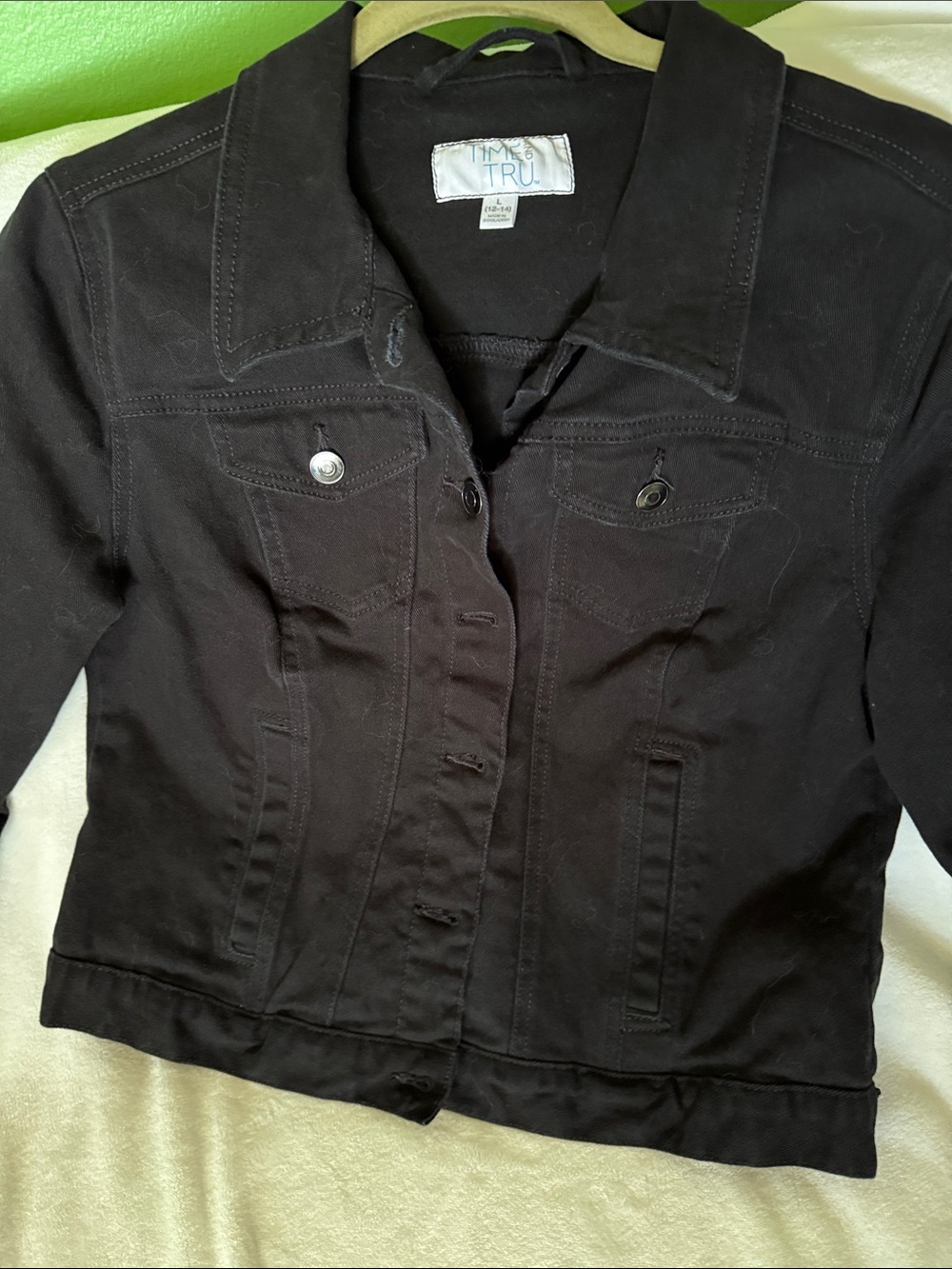 Time and Tru Black Jean Jacket